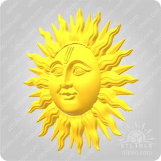 مدل سه بعدی تابلو دکوراتیو خورشید